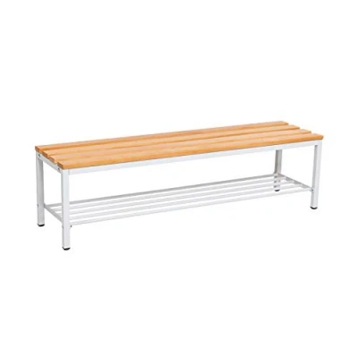 Afbeelding van Furni24 garderobebank met schoenrooster, sportbank 100 cm x 42 40 cm, schoenenbank voor omkleedruimte