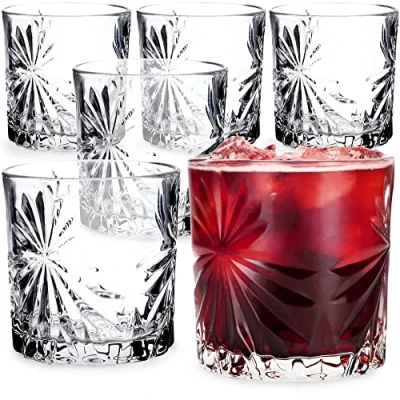Afbeelding van KADAX Set van 6 drinkglazen, sapglazen, voor water, dranken, sap, feest, tuin, universeel, cocktail, drank, modern design (300 ml, zon)
