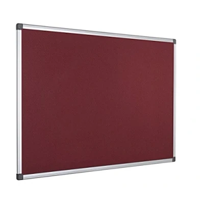Afbeelding van Bi Office Prikbord van vilt, bordeauxrood, frame aluminium, 60 x 45 cm