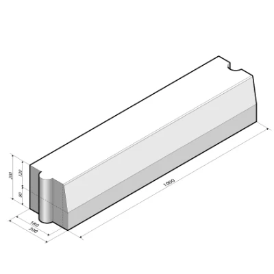 Afbeelding van Betonband 18/20x20 grijs komo