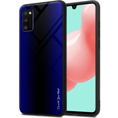 Afbeelding van Cadorabo Hoesje geschikt voor Samsung Galaxy A41 in KOBALT PAARS Beschermhoes gemaakt van TPU silicone Case Cover en achterkant gehard glas