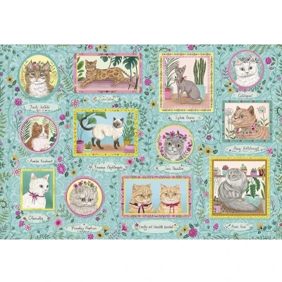 Afbeelding van Gibsons Famous Felines Puzzel voor kinderen, Maat: One Size, Multicoloured