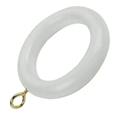 Afbeelding van Bulk Hardware Bh05954 Houten gordijnroede Rod Ringen met Eye schroeven, binnendiameter 45 mm (1,3/10,2 cm) buitendiameter. 64 (2,1/5,1 donkerbruin, set van 10, wit, BH05962
