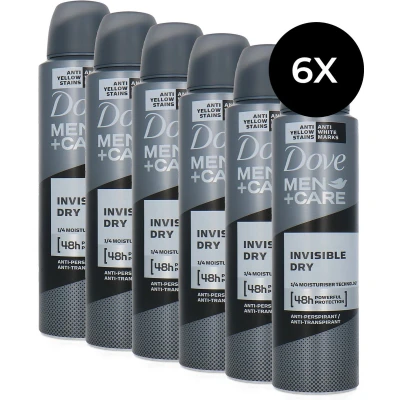 Afbeelding van Dove Men + Care Invisible Dry Deodorant Spray 150 ml (set van 6)