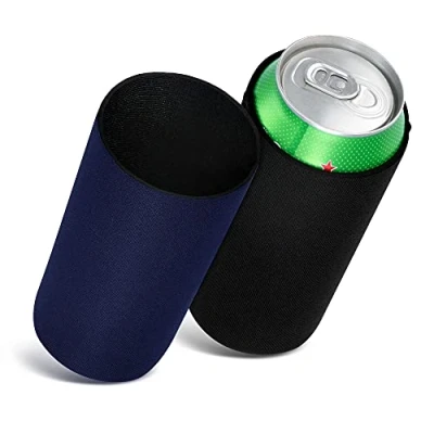 Afbeelding van kwmobile 2x 500ml Can blikjeskoeler voor bier en frisdrankblikjes Koeler drankblikjes in zwart / donkerblauw 7 x 14 cm