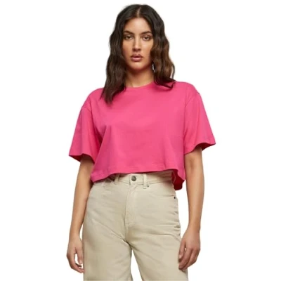 Afbeelding van Build Your Brand Oversized T shirt voor dames, Roze hibiscus