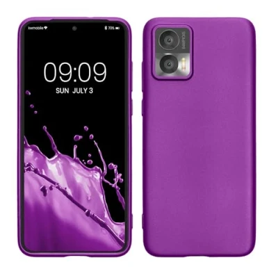 Afbeelding van kwmobile telefoonhoesje geschikt voor Motorola Edge 30 Neo Hoesje smartphone Back cover in metallic paars