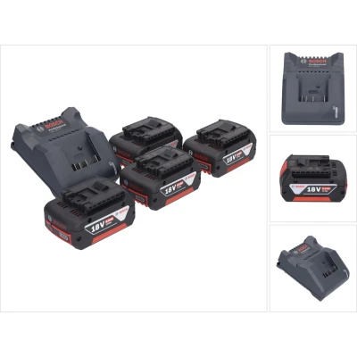 Afbeelding van Bosch GAL 18V 20 acculader 10.8 18 V 2 A ( 2607226281 ) + 4x GBA 5.0 Ah accu 2607337069