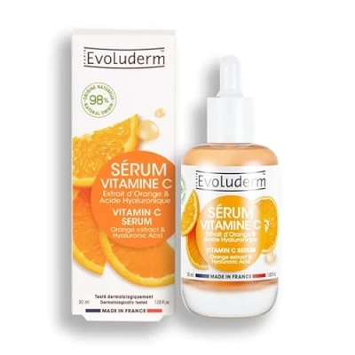Afbeelding van EVOLUDERM Eclat serum met vitamine C 30 ml 98% natuurlijke oorsprong veganistisch gemaakt in Frankrijk