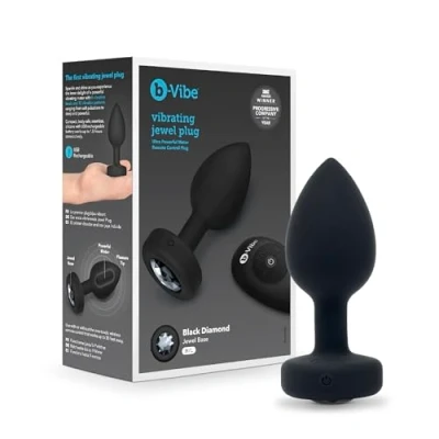 Afbeelding van B Vibe Vibrerende Juwelen Plug M/L Zwart
