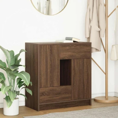 Afbeelding van vidaXL Dressoir met lades en deuren 70,5x34x74,5 cm bruin eiken