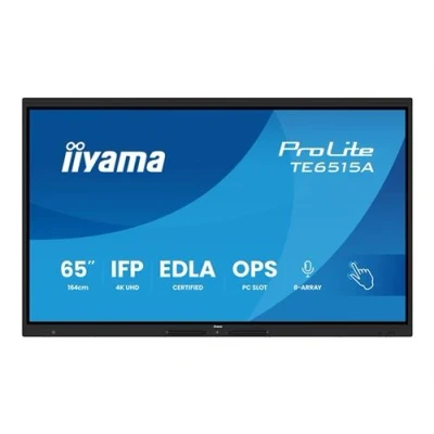 Image de iiyama ProLite TE6515A B1AG Classe de diagonale 65&quot; (64.5&quot; visualisable) écran LCD rétro éclairé par LED signalétique numérique interactive avec tactile (multi touch) / ensemble 8 microphones possibilité PC encastré en option