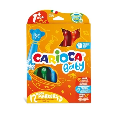 Afbeelding van Carioca viltstift Baby Teddy, doos van 12 stuks in geassorteerde kleuren