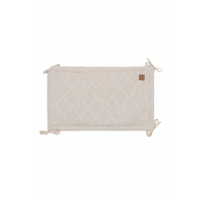 Afbeelding van Jollein Boxbumper 180x30cm Check Knit Oatmeal