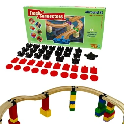 Afbeelding van Allround XL 41 Brio Duplo Adapters Treinbaanonderdelen Houten Treinbaan geschikt voor LEGO DUPLO©, HUBELINO, Bandits &amp; Angels, BioBuddi, Hape, BRIO©, IKEA