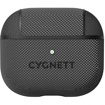 Afbeelding van Cygnett, Airpods 3 Tekview Antislip Schokbestendig Stoffen Hoesje, Zwart