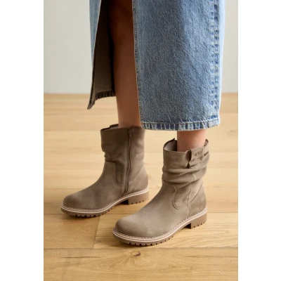Afbeelding van Tamaris Online Exclusive Snowboots, Dames, Maat: 36, Taupe Veloursleer