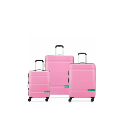 Afbeelding van Delsey Paris x United Colors Of Benetton Kofferset Now 3 delig Handbagage 34L + ruimbagage 65L en 93L Roze