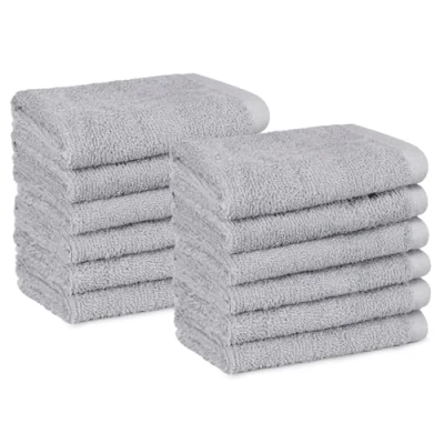 Afbeelding van Amazon Basics Katoenen washandje 12 delig grijs