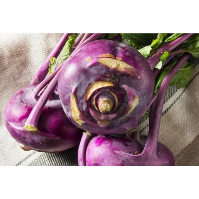 Afbeelding van Koolrabi &#039;Delikatess Blauwe&#039; Brassica oleracea Bio groentezaden