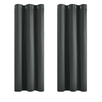 Afbeelding van Deconovo warmte isolerende verduisterende gordijnen, modern oogjesontwerp, gordijnen voor woonkamer en slaapkamer, 107x138 CM (breedte x hoogte), donkergrijs, 2 stuks