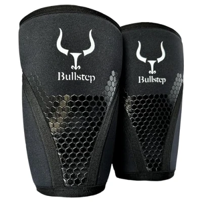 Afbeelding van Bullstep Powerlifting kniebeschermers Crossfit voor heren en dames, 7 mm neopreen sportschool gewichtheffen, squats,