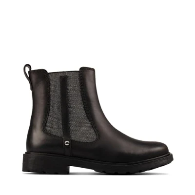 Afbeelding van Clarks Astrol Orin K Chelsea laars voor meisjes, Zwart leder