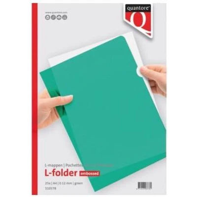 Afbeelding van Insteekmap L model Quantore A4 PP 0.12mm groen 25 stuks