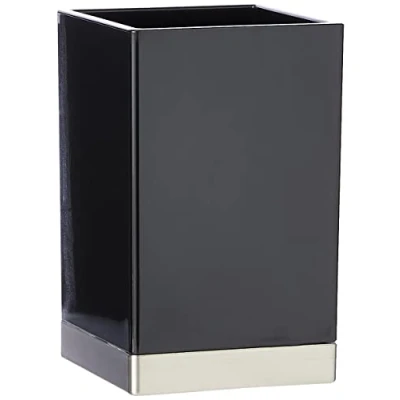 Afbeelding van iDesign Bureau pennenbakje zilver en zwart 41187EU Decoratief