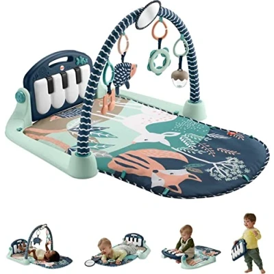 Afbeelding van Fisher Price Piano kruipdeken, hangend muziekspeelgoed en platte buik, thema bosdieren (exclusief Amazon), kruipspeelgoed, vanaf de geboorte, HKX37