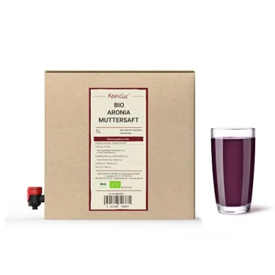Afbeelding van 5 liter biologisch aronia sap 100% direct van Aronia, biologische rijpe bessen appelsap in praktische sapdoos
