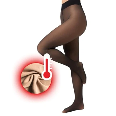 Afbeelding van Nur Die Warme &amp; transparante panty met binnenvoering 80 Den Thermostrumpfbroek Gefutterte Fine strumpfbroek Durchscheinend Tights Dames, Zwart (schwarz)