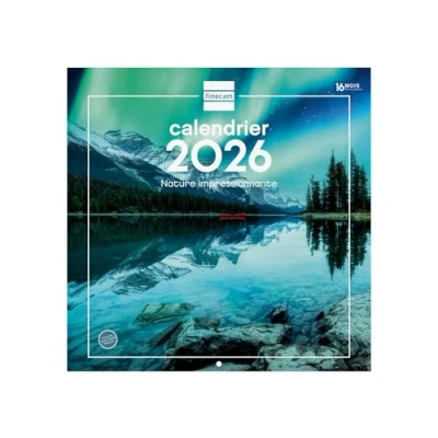 Image de Finocam Calendrier mural 2026 30 x cm 1 Mois par page Janvier Décembre + Sept. Déc. 2025 (4 mois) réduits Images Nature Français