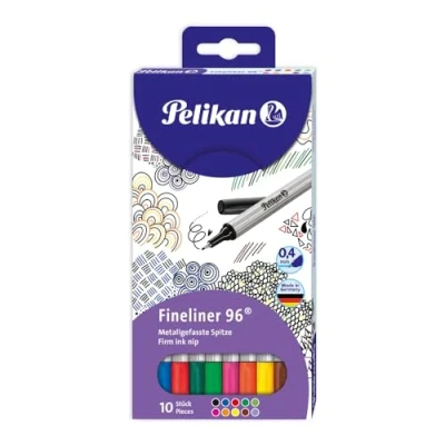 Image de Pelikan fineliner 96, étui de 10, tracé 0,4 mm, assortis 10 couleurs 940676