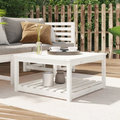 Afbeelding van Tuintafel 82,5x82,5x45 cm massief grenenhout wit