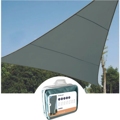 Afbeelding van Perel Schaduwdoek, waterafstotend, 3.6 x m, 160 g/m², polyester, driehoek, groengrijs