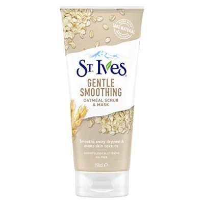 Afbeelding van St. Ives Gentle Smoothing Oatmeal Scrub and Mask 170g Hypoalergeen 2in1 Havermout Masker en voor Vette Gecombineerde huid