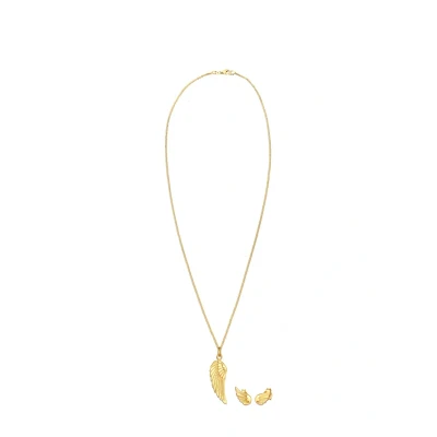 Afbeelding van Elli Jewelry SET Wings Oorbellen goldcoloured, Dames, Maat: 45, Gold coloured