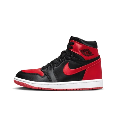 Afbeelding van Jordan AIR 1 Retro Sneakers hoog, Dames, Maat: 36, Black/university red/white Polyester
