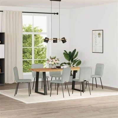 Image de vidaXL Chaises à manger lot de 6 gris clair velours3315579
