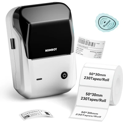 Afbeelding van Niimbot B1 Labelprinter Labelmaker Zilver Smart Bluetooth Print Breedte 20 50mm Lichtgewicht Direct Thermisch 203dpi 1500mAh