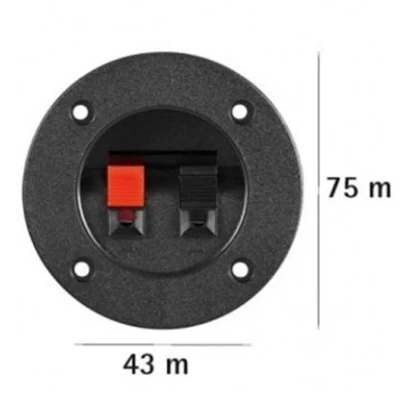 Image de Bornier rond d&#039;enceinte à pinces 2 poussoires