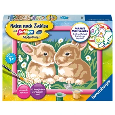 Afbeelding van Ravensburger Malen nach Zahlen 27695 Niedliche Häschen Kinder ab 7 Jahren
