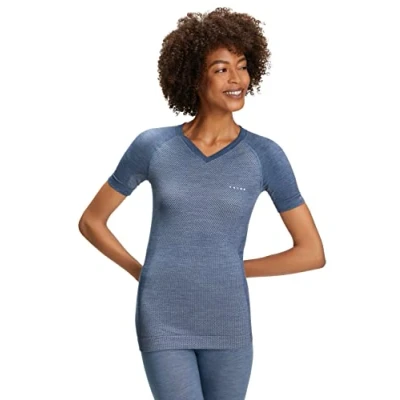 Afbeelding van FALKE Functioneel shirt met korte mouwen Wool Tech Light scheerwol dames zwart blauw ademend ondergoed voor warme sport sneldrogend gemiddelde tot koude temperaturen 1 stuk, (Capitain 6751)