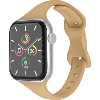 Afbeelding van imoshion Slim siliconen bandje voor de Apple Watch Series 1 t/m 10 / SE Ultra (2) (44/45/46/49 mm) Walnut