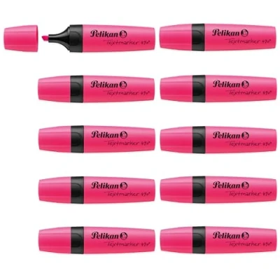 Afbeelding van Pelikan 814102 markeerstift 490 felroze in vouwdoos, 10 stuks