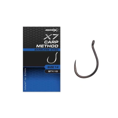 Afbeelding van Matrix X7 Carp Method Witvis haken Weerhaakloos Size 14 (10 Stuks)