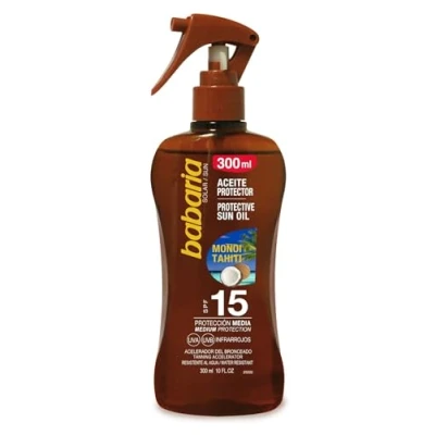 Afbeelding van Monoi Tahiti Babaria zonnebrand olie SPF 15 300 ml