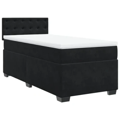 Afbeelding van vidaXL Boxspring met matras fluweel zwart 80x200 cm