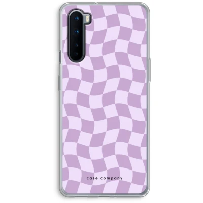 Afbeelding van Case Company® hoesje geschikt voor OnePlus Nord Grid Paars Soft Cover Telefoonhoesje Bescherming aan alle Kanten en Schermrand
